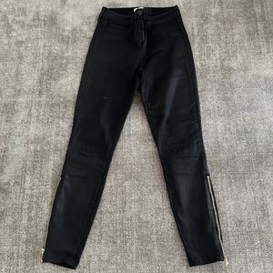 L'Agence coated jeans with zip ankle